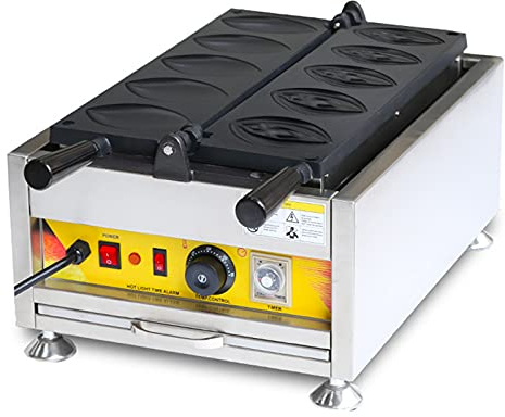 KELUNIS Gaufrier Commercial 5Pcs Gaufrier Électrique Japonais pour Les Vendeurs De Trottoirs De Snack-Bars De Restaurant, 3 200 W