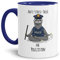Berufe Tasse - Anti-Stress-Tasse für Polizisten - Lustige Kaffeetasse, Geschenk für Polizisten, Kollegen, Arbeit - Keramik Innen & Henkel Dunkelblau, 300 ml