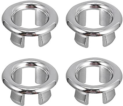 LATRAT Juego de 4 tapones de desagüe para lavabo con desagüe de cocina, de tapón de desagüe de rebosadero de borde de cubeta insertados en los recambios de agujero para lavabo con demasiada carga