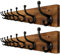 WEBI Garderobenleiste,Wandgarderobe mit 8 Haken Gusseisen,Garderobenhaken Wand,Kleiderhaken Wand Garderobe für Mäntel,Jacken,Braun,2 Stück