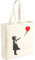 Hole Gadget | Shopper Tasche für Damen, bestickt, aus hochwertiger Baumwolle, 100 % umweltfreundlich, hergestellt in Italien - Aesthetische Leinwand zum Einkaufen oder Einkaufsbeutel, Banksy, 38x42 cm