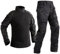 Czen Herren Tactical Shirt Militär Hemden Langarm Shirts Hosenanzüge Airsoft BDU Shirt Paintball Camouflage Outfit (BlackCp, XXL)