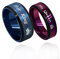 Uloveido Modischer 2-Ton-Ring für Ihr König, Schwarz / Blau, passend für Paare, Ehering, Verlobung, Liebhaber, Valentinstag, Schmuck, Geschenke Y1314, UK Size J1/2(49.3mm), Edelstahl, Ohne Edelstein