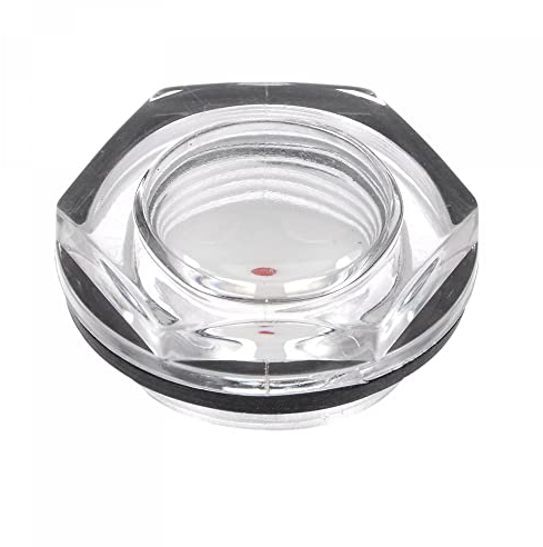 sourcing map Jauge de niveau d'huile pour compresseur d'air, verre m33 x 1,5 mm, filetage mâle en verre organique avec indicateur de liquide