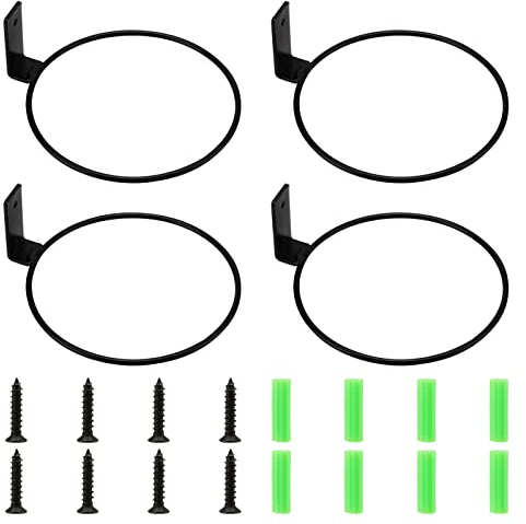 ZEONHEI 4 PCS 6 Inch Flower Pot Holder Ring, Wall Mounted Plant Pot Holder, Hanging Plant Stand Hangers Racks for Garden Fence Balcony Home Decoration
