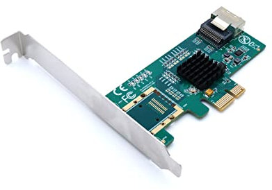 Computer District - Tarjeta controladora Mini SAS de 4 puertos SATA 3 (SATA III) con Cable Mini SAS a SATA - PCI Express X1 (PCIe - PCI-E) 2.0 - Chipset Marvell 88SE9215- Ecuadra High y Low Profile