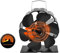 scosao Ventilador de Estufa 4 Palas, Ventilador de Chimenea de Lena con Termómetro Magnético, Distribución Eficiente del Calor, para Estufas de Leña/Estufas de Pellets/Estufas de Gas