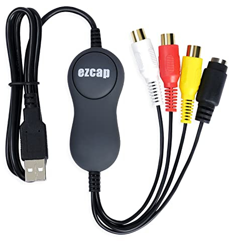 Scheda di acquisizione video USB 2.0, convertitore da VHS/VCR a digitale, digitalizzazione di video analogici per Mac o Windows, facile conversione da VHS/VCR/TV a DVD