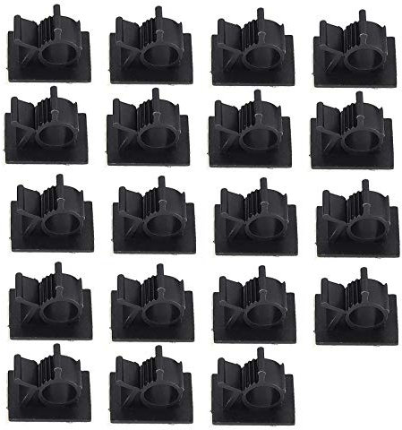 Pmandgk 20 abrazaderas de plástico ajustables negras para cables de coche, autoadhesivas