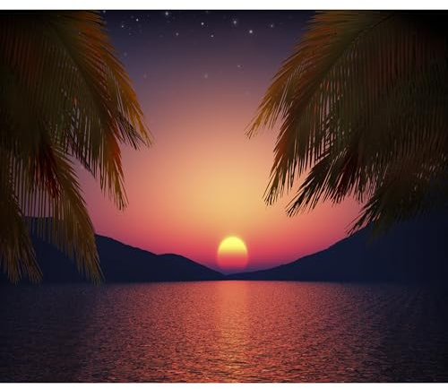 murando Fototapete Premium-Vlies Tropische Insel 100x70cm Foto Tapete Schlafzimmer Wohnzimmer Vliestapete XXL Wandtapete Motivtapeten Bildtapete 3d Effekt Wand Dekoration Flur Sommer Natur Meer Palmen