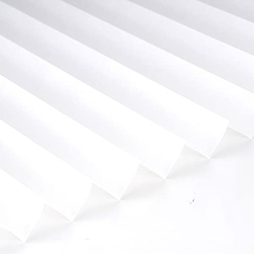 Selbstklebende Plissee Papier-Jalousien,Sofortige Temporäre Privatsphäre,Vliesstoff Sonnenschutz Jalousie für Fenster,Badezimmer,Balkon,Wohnzimmer,Einfach zu Schneiden (WxL:60x180cm(24x71in),White)