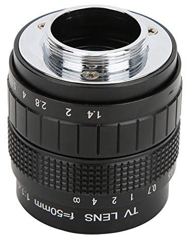 Camcorder Lens 50mm F1.4 C Mount Lens Used with Adapter Ring Mirrorless Camera Adjustable Photography Accessories (Black)
