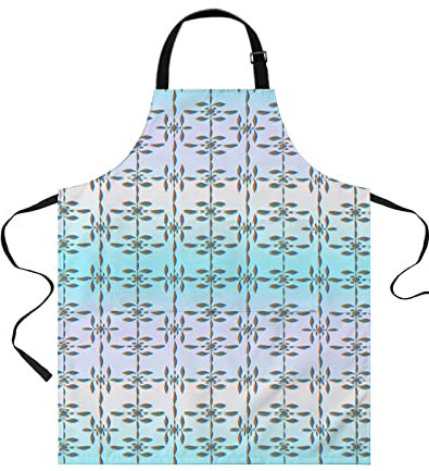 408 Kochschürze, Abstraktes Blatt Moderne Geometrie Rhombus Ombre Pink Blue Grillschürzen Personalisiert Kunstkittel Wasserdicht Grillschürze Für Backen Restaurant Damen 70X84Cm