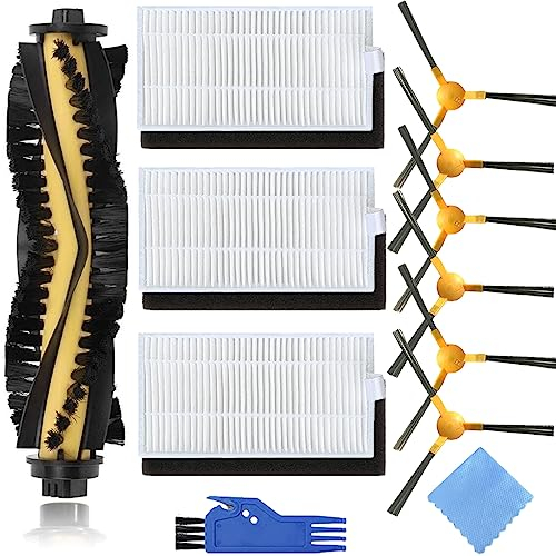 EATBALE Piezas de Repuesto para Tesvor X500/X500 Pro/M1 para Neatsvor X500 Robot Aspirador, Kit de Accesorios 1 x Cepillo Rodillo, 6 Cepillos Laterales, 3 Filtro HEPA, 1 Cepillo de Limpieza, 1 Trapo