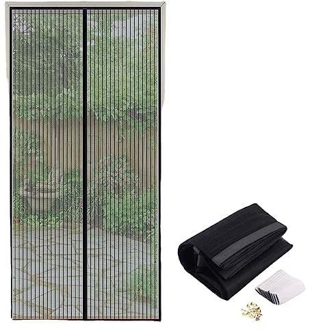 MXDHOKY 1 Stück Kratzfest Insektenschutz Balkontür, Schwarz Magnet Fliegengitter Tür, Fliegenschutz Terassentür Ohne Bohren, Für Balkontür Wohnzimmer Schiebetür Terrassentür