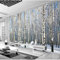GIVLWF Papier Peint de 3D Neige Bouleau Arbre Forêt, Paysage Naturel D'hiver Papier-Peint Murs - pour Restaurant-Bar à Thème Décoration Murale 350 x 265 cm