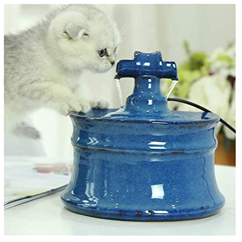 ALEjon Fuente de Agua de cerámica para Gatos - Agua Potable Inteligente para Gatos y Perros - Dispensador de Agua para Mascotas Ultra silencioso