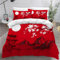 TECHPO Housse de Couette 220x240 Rouge Japonais Parure de Lit 3 pièces Literie Fleurs De Cerisier 3D HD Impression Microfibre avec Fermeture éclair Hiver Housse de Couette pour Enfant et Adulte