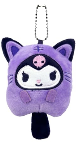 Cartoon Porte-Clés Kuromi, Porte-Clés en Peluche San, Porte Clef Kuromi, Kuromi en Peluche Porte-Clés, San Keychain, Kuromi Porte-Cles Pendentif, Dessin Animé Porte-Clés, Cadeau