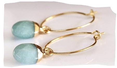 Creolen Jade Ohrringe/Himmlische Ohrringe/Edelstein Schmuck/Geschenk für Sie/Origineller Schmuck/Jade Schmuck Kreole