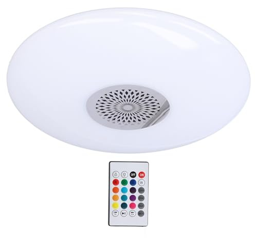 Ampoule LED Musicale, 24 W E27 RVB à Changement de Couleur avec Télécommande, Haut-Parleur de Musique Intelligent, Plafonnier, Ampoule Disco, Audio Stéréo sans Fil pour Chambre