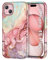 Petocase for iPhone 15 Plus Case 6.7 inch (2023), Marble Pattern 3 in 1 Heavy Duty Full Body Shockproof Hard PC+Soft Silicone Drop Protective Women Girls Cover for iPhone 15 Plus, Rose Gold