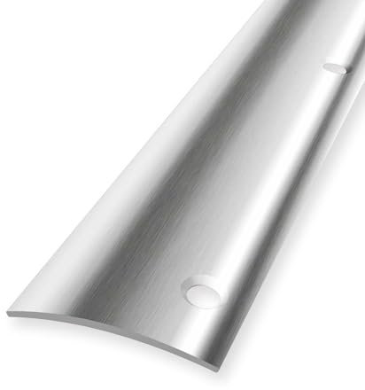 Übergangsleiste 5 x 40 x 2700 mm Übergangsschiene Übergangsprofil Edelstahl Glatt Seitlich Versenkt Gebohrt Edelstahloptik Matt Wölbschiene