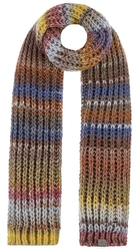 LIERYS Jasila Strickschal Damen/Herren – Made in Germany – Mit Schurwolle – Waschbar bis 30 Grad – Mehrfarbiger Winterschal – Wollschal warm und elegant – Damenschal Herbst/Winter braun One Size