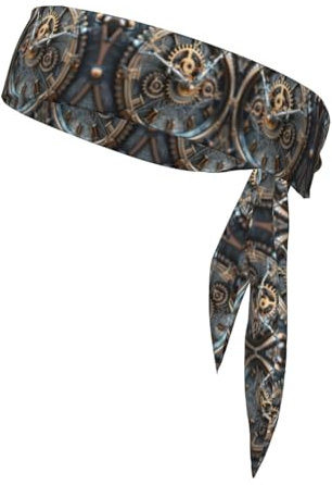 Stirnbänder mit Uhr-Zahnradaufdruck, Ninja-Karate, vielseitig, für Männer und Frauen, für Basketball, Laufen, Tennis