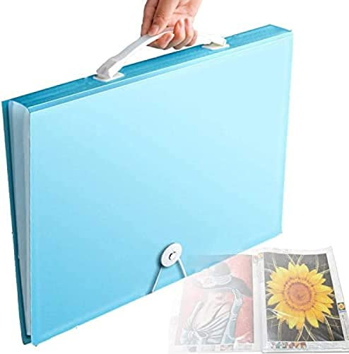 Diamond Art Kit Storage Container with 40 Pocket Sleeves Protectors - A2 16x22 Inches Portfolio Folder Diamond Painting Storage Book for Ultimate Organization and Protection