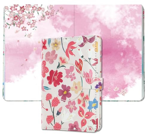 siixu Schöne kleine A6 bunte leere Notizbuch Set von 2 - Blumen Illustrationen, Premium Unlined Seiten für das Schreiben und Journalisieren