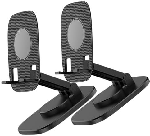 OKUMEYR 2pcs 360 Portable Phone Holder Portable Tv Cell Phone Holder Tablet Stands Desktop Stand Floor Phone Stand Tablet Holder for Desk Phone Mount Monitor Stand Black Non-slip Silicone