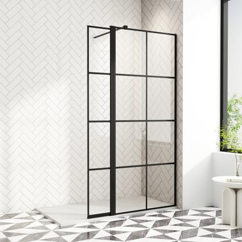 Walk-in Shower Screen. 700mm Shower Screen Panel with 300mm Flipper Panel, 8mm Easy Clean Toughened Glass, Support Bar Includes