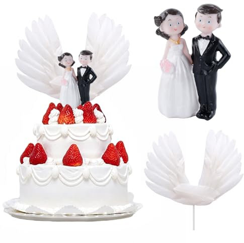 XHYASD Brautpaar Figuren Torte Tortenaufsatz, Hochzeitspaar Figuren Deko, tortenfigur hochzeit, Cake Topper Hochzeitit