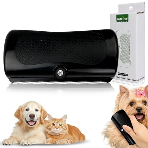Pet Care Brush, dellyy Hundebürste Langhaar, Katzenbürste, Pet Hair Removal Brush, Selbstreinigende Haustierbürste, Zupfbürste Hund, Haustierpflegekamm, Fellpflege Bürste für Katzen und Hund
