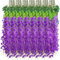 NiHome 48 Stück Lila Wisteria Girlande Kunstblumen Hängend(Lila)