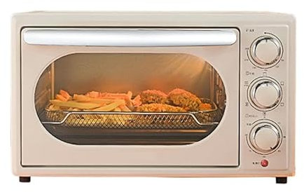 WuDLi Household 23L Mini Electric Oven, 1800W Multi-Functional Electric Oven, 0~230℃ Temperature Control, Multiple Heating Methods, Hot Air Circulation Air Fryer Integrated Barbecue Ove
