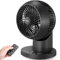 LeaderPro 6 Air Circulator - 360° Desk Fan with Magnetic Remote Control, 1-8h Timer, 4-Speed Settings, Quiet Oscillating, Powerful Table Fan, 25dB Silent for Bedroom/Office Use