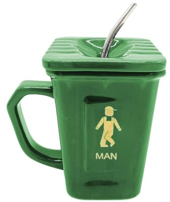 Trash Can Mug, Creative Coffee Mug, Ceramic Mug 450ML, Recycling Bin Mug, Funny Trash Mug, Toilet Lid Mug, Multi-Function Coffee Mug, Strange Ceramic Mug, Coffee Mug Gift, Novelty Recycling Mug,