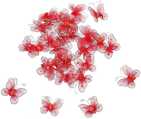 Homoyoyo 1set Butterfly Silk Butterflies Wire Lilac Party Decorations Floral Wall Decals Wall Stickers Decor Balloons Room Decor Bedroom Decorations Metal 50pcs