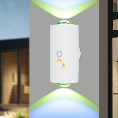 Mizlay Battery Operated LED Wall Light with Motion Sensor RGB,Rechargeable Stick-On Magnetic Wall Mounted Light, Cordless USB Indoor Glowlight, Up Down Wireless Lamp for Bedroom, Bedsides Pack of 1