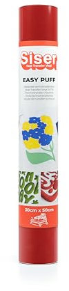Siser Easy Puff - Rot 50 x 30 cm Thermotransfer-Vinyl, Thermotransfer-Vinyl 3D Effekt, für Schneideplotter