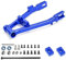 QPAJWAKS for LOSI 1/4 Promoto-MX RC Auto Elektrische Motorrad Hinten Schaukel Arm Hinten Gabel Rad Sitz Zubehör 264000(Blauw)