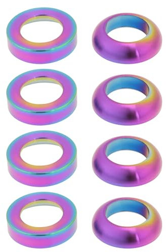 ECSiNG 8 Stück M6 Titan Konkave Unterlegscheibe Konvexe Unterlegscheibe 12 X 7mm für M6 Bolzen Fahrräder Motorräder Autos Mehrfarbig