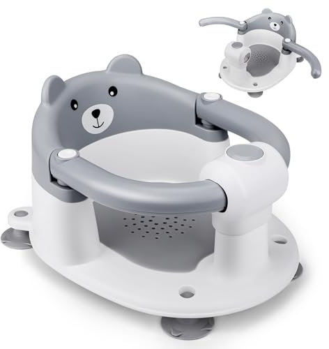 baby-badewannensitz Babybadsitz, stabiler Babybadsitz mit 4 Saugtaschen, tragbarer Badestuhl für Dusche oder Badewanne, ergonomischer Babybadsitz geeignet von 6 bis 24 Monaten