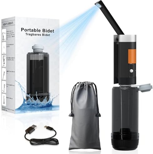 PChero Bidet de voyage portable 400 ml, rechargeable Po Douche électrique IPX6 étanche Bidet portable pour le nettoyage personnel, les soins de bébé, la puerpéralité, le handicap