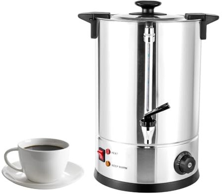 VZXATYOP Cafetière à percolateur en Acier Inoxydable avec Robinet Distributeur de Boissons Chaudes for Bureau fête Mariage contrôle de température réglable(12L/3.17Gal)