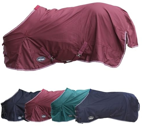 Marengos - Regendecke 600D Comfort – Burgunderrot – 145cm | Pferdedecke mit Innenfutter – ideal als Weidedecke – wasserdicht & atmungsaktiv – Kreuzgurte, Gehfalten & Schweiflatz