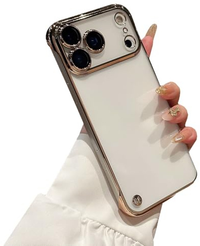 GodbTG Semi-Transparent Electroplated Phone Case for iPhone 17 16 15 14 13 12 11 PRO MAX Air Plus (15,Gold)