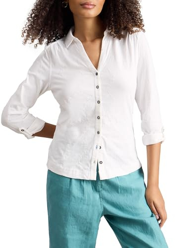 White Stuff Damen Annie Broderie Jersey Shirt – Langarm Casual Top